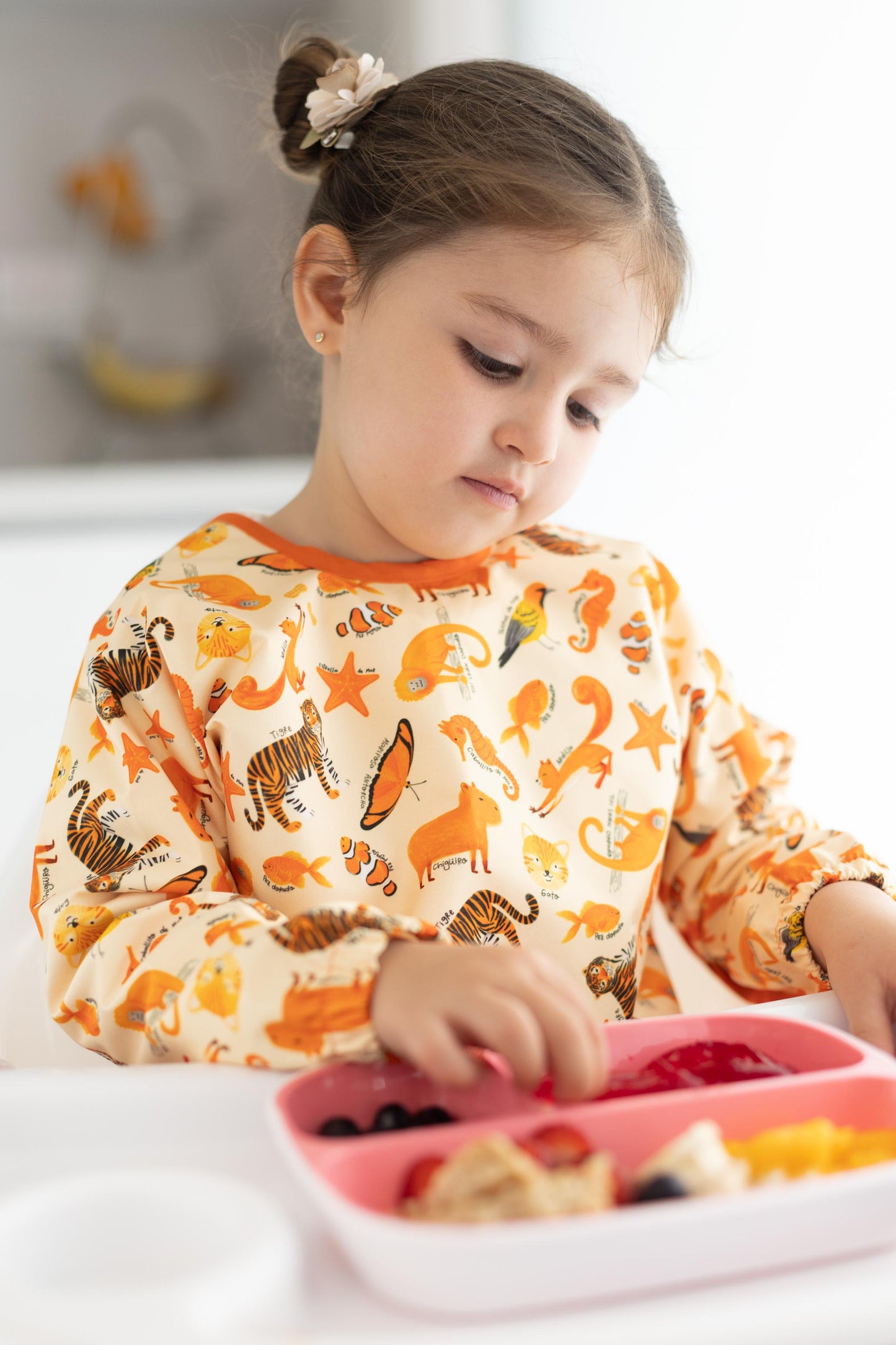 Babero Manga Larga 2- 4 años– Naranja 🍊