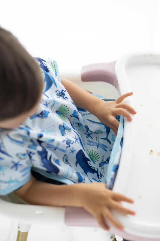 Babero Manga Corta Azul - 6 a 36 meses