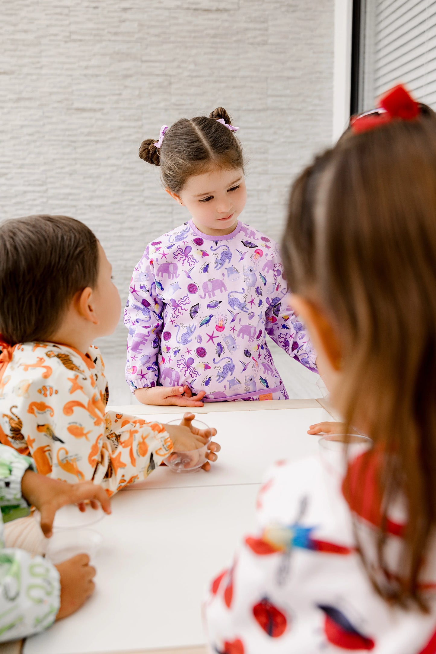 Babero Manga Larga 2 - 4 años– Morado 💜