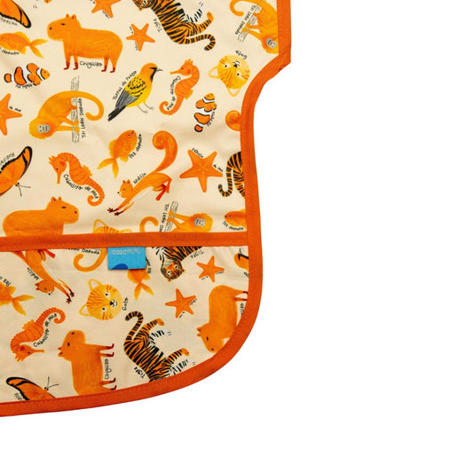 Babero Manga Corta Naranja - 6 a 36 meses