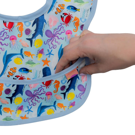 Babero Redondo Azul Océano - 6 a 9 meses🐳