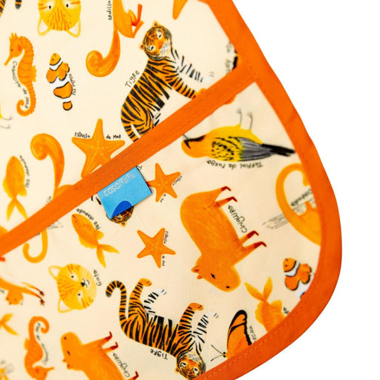 Babero Manga Larga 2- 4 años– Naranja 🍊