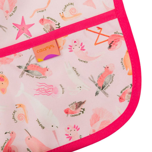 Babero Manga Larga 2-4 años – Rosado 💕