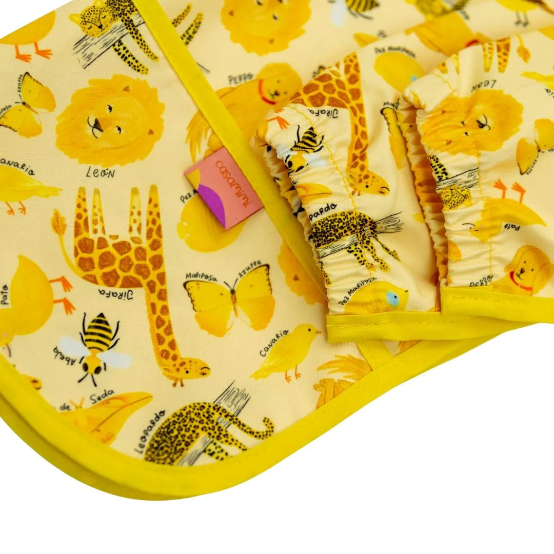 Babero Manga Larga 2-4 años – Amarillo ☀️