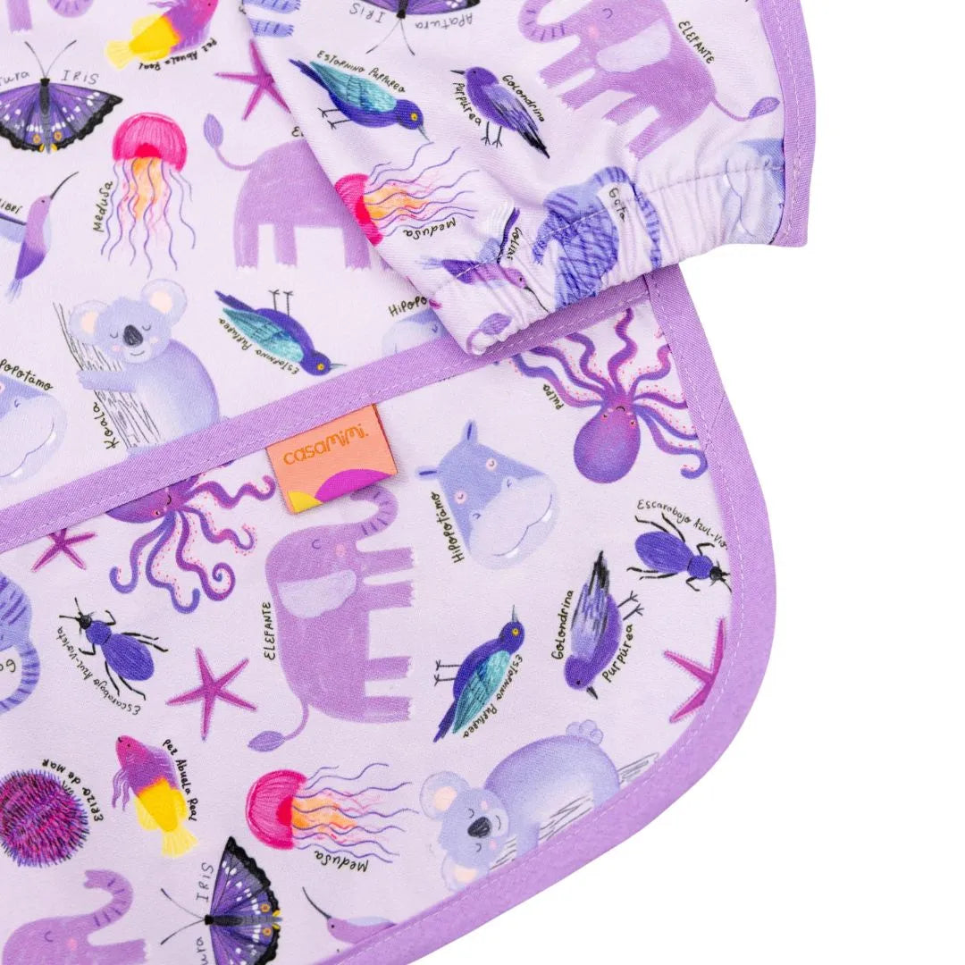 Babero Manga Larga 2 - 4 años– Morado 💜
