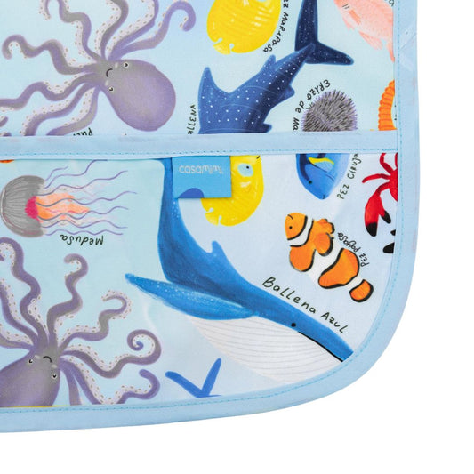 Babero Manga Larga 2- 4 años– Azul Océano 🌊