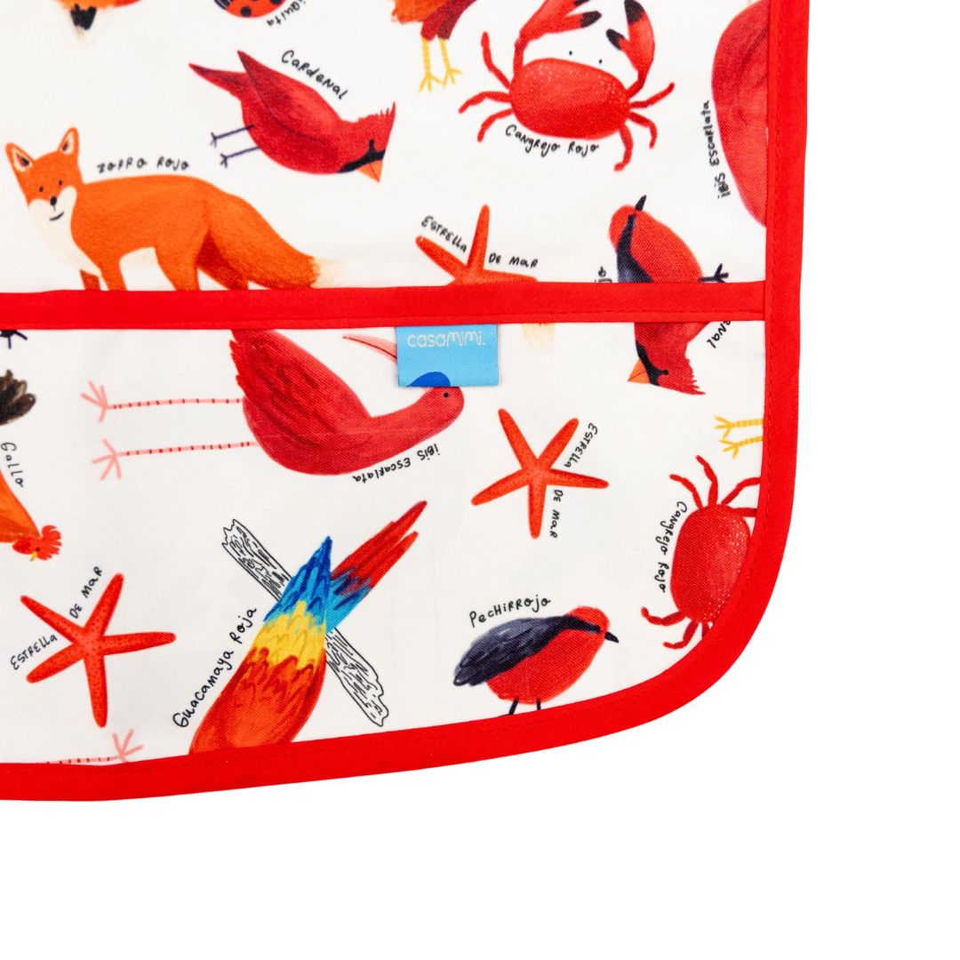Babero Manga Larga 2- 4 años – Rojo ❤️