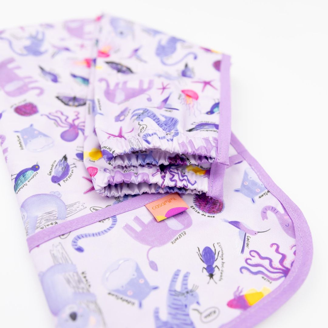 Babero Manga Larga 6-18 meses – Morado 💜