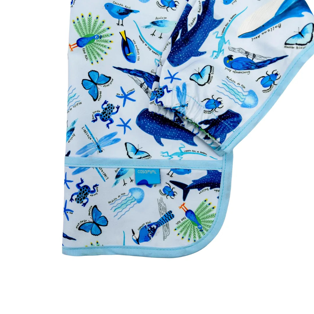 Babero Manga Larga 6-18 meses – Azul 💙