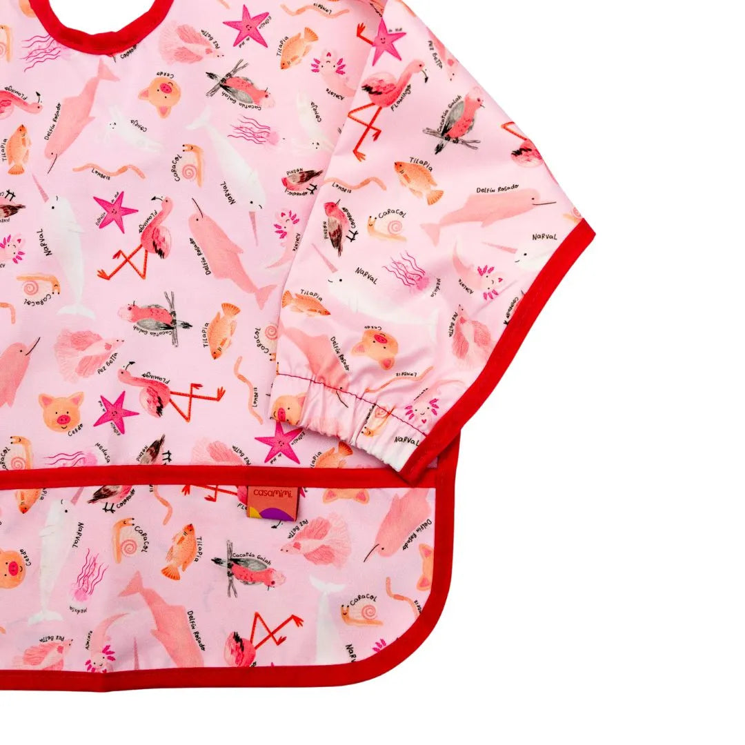 Babero Manga Larga 6-18 meses – Rosado 💕