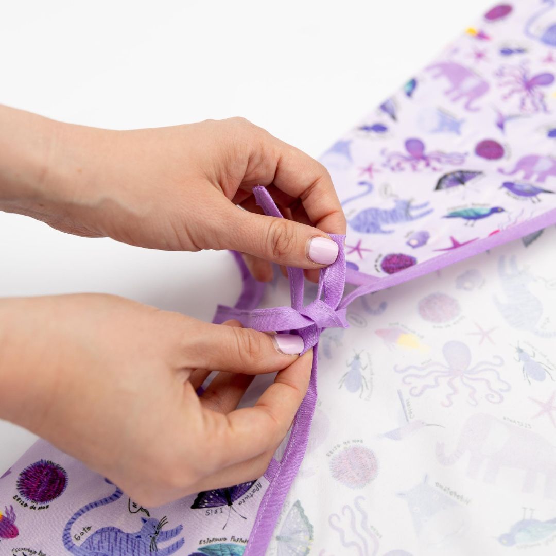 Babero Manga Larga 6-18 meses – Morado 💜