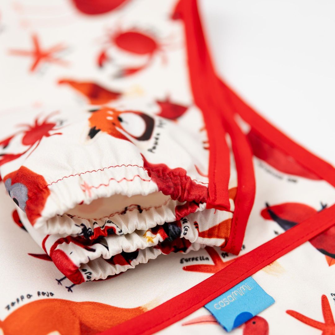 Babero Manga Larga 2- 4 años – Rojo ❤️