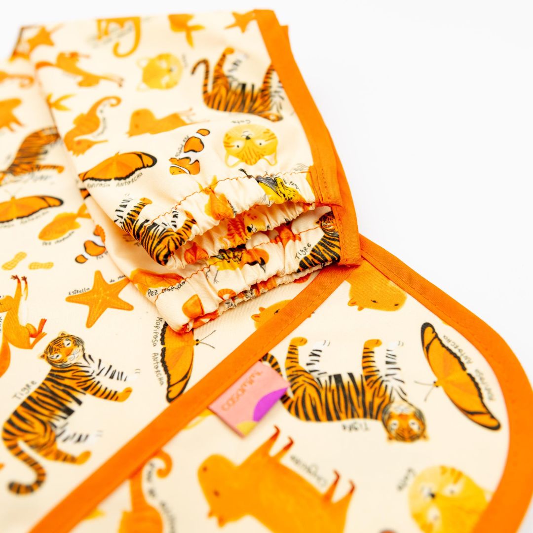 Babero Manga Larga 6-18 meses – Naranja 🍊