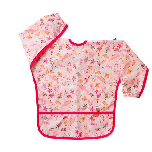 Babero Manga Larga 2-4 años – Rosado 💕